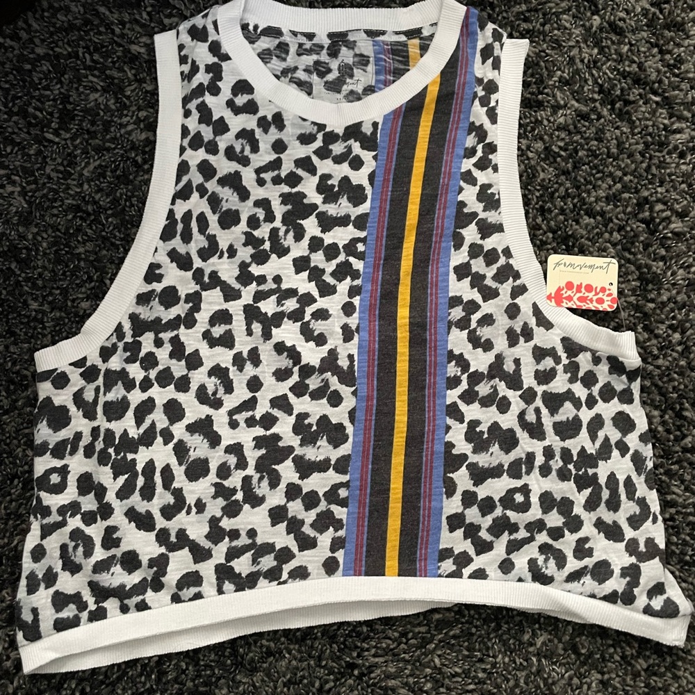 NWT Free People large leopard tank
